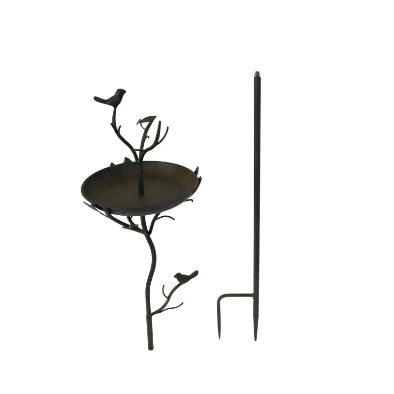 Bird Feeder Branch Stake Heart Metal 120cm