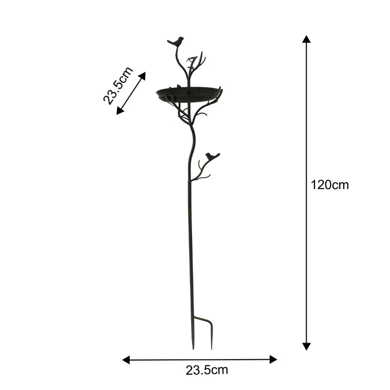 Bird Feeder Branch Stake Heart Metal 120cm