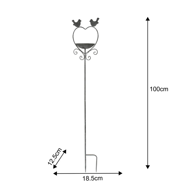 Bird Feeder Stake Heart Metal 100cm
