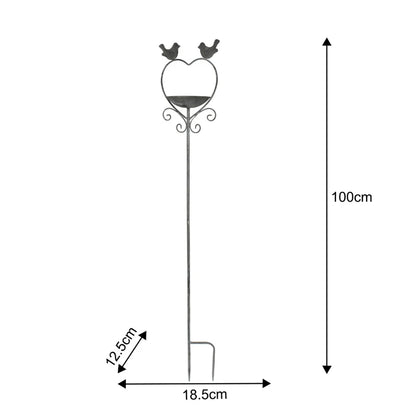 Bird Feeder Stake Heart Metal 100cm