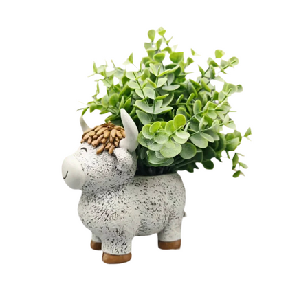 Planter Pot Highland Cow Farmhouse