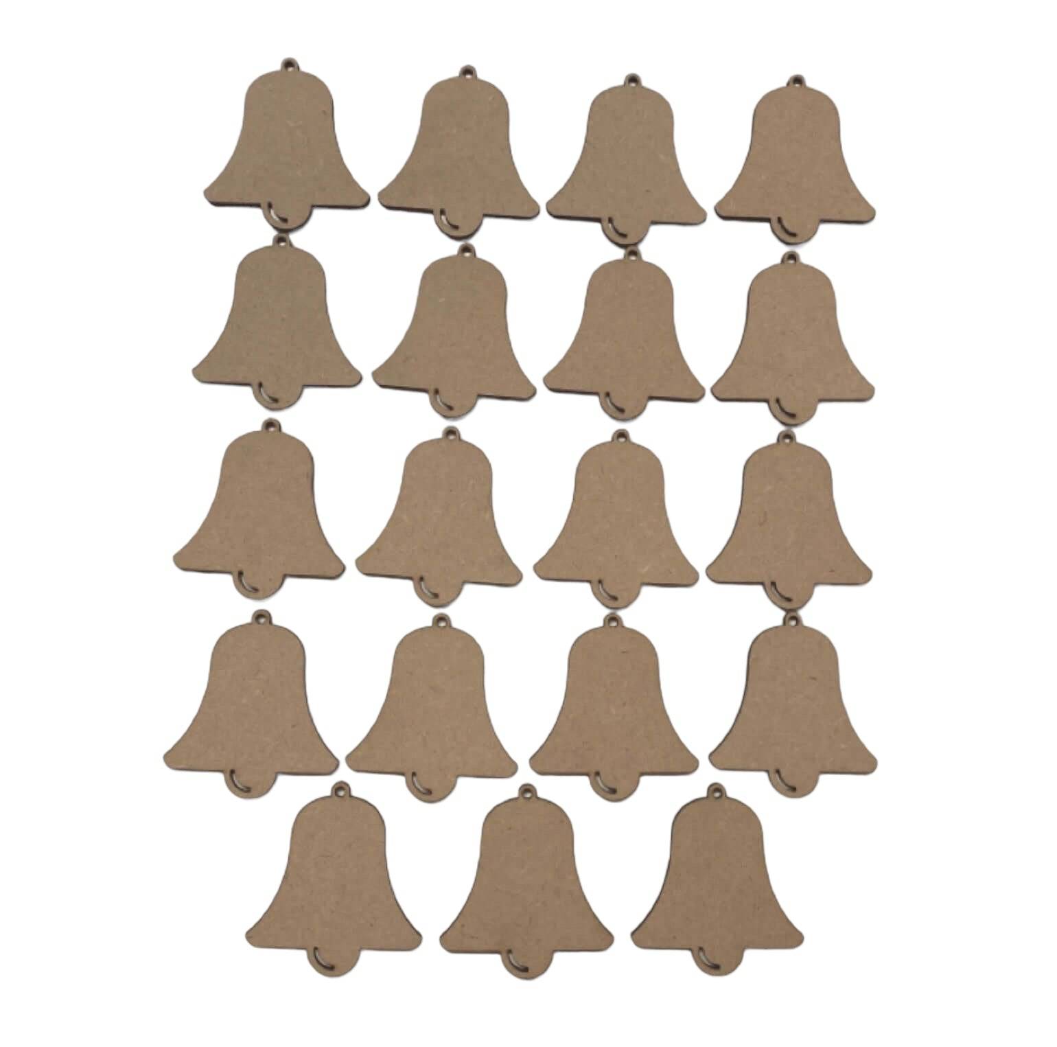 Bell Set of 19 Hanging Tag MDF Wooden DIY Craft - The Renmy Store Homewares & Gifts 