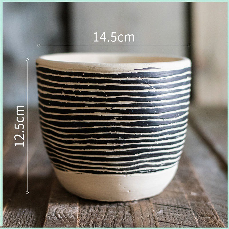 Planter Pot Garden Succulent Cactus Plant Rustic Black