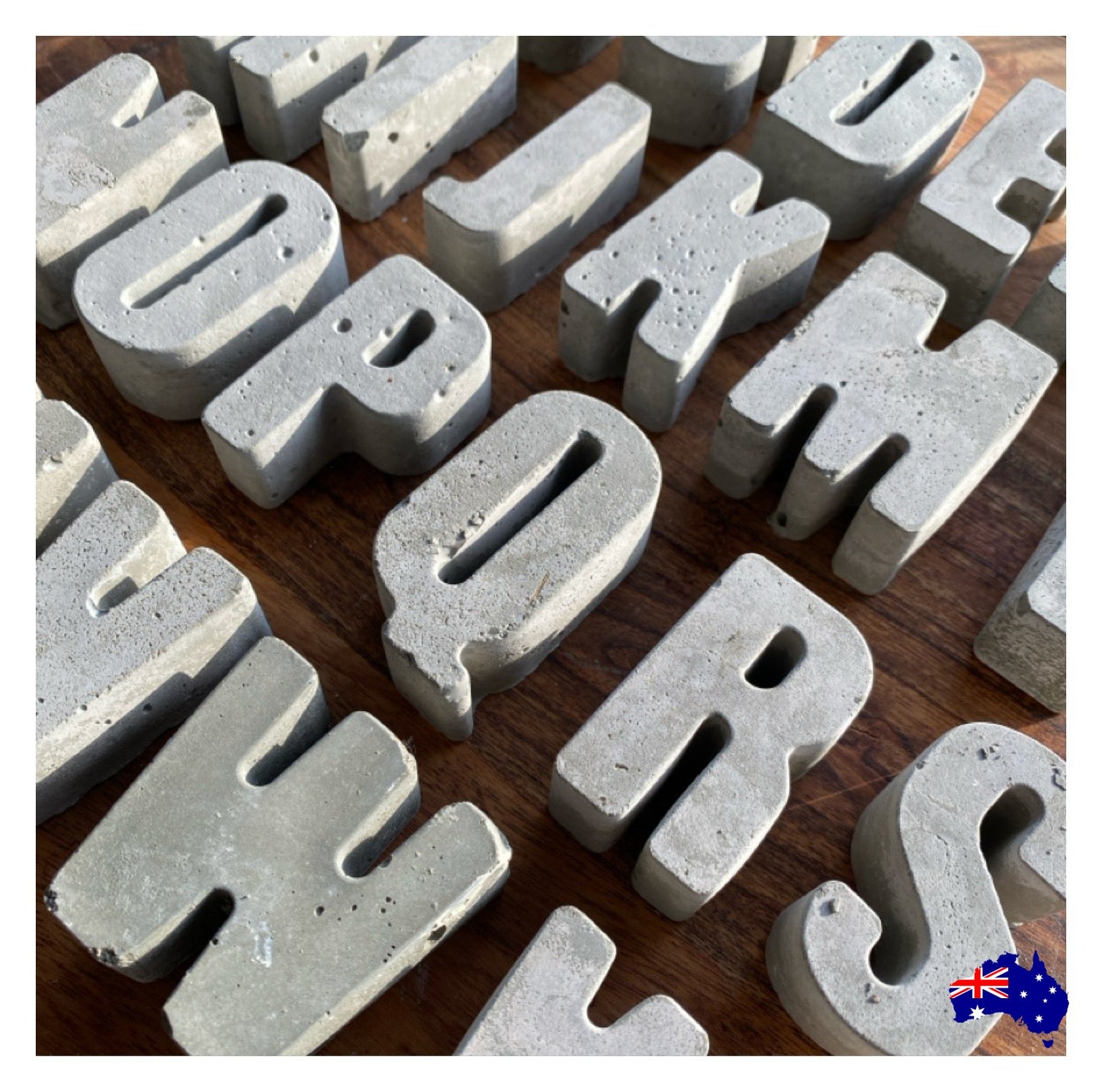 Letter Alphabet Rustic Aussie Handmade Concrete