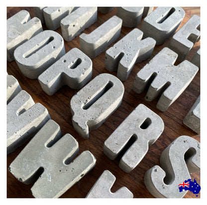 Letter Alphabet Rustic Aussie Handmade Concrete