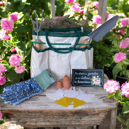 Garden Tool Bag Pot Sign Gloves Gardener Gift Set - The Renmy Store Homewares & Gifts 