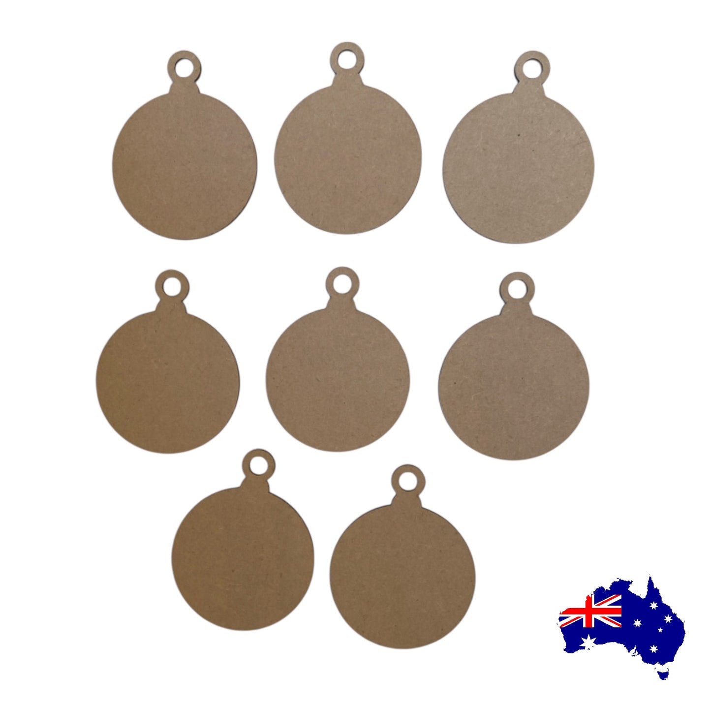 Hanging Ball Bauble Set of 8 MDF Christmas Craft Laser Cut Shape