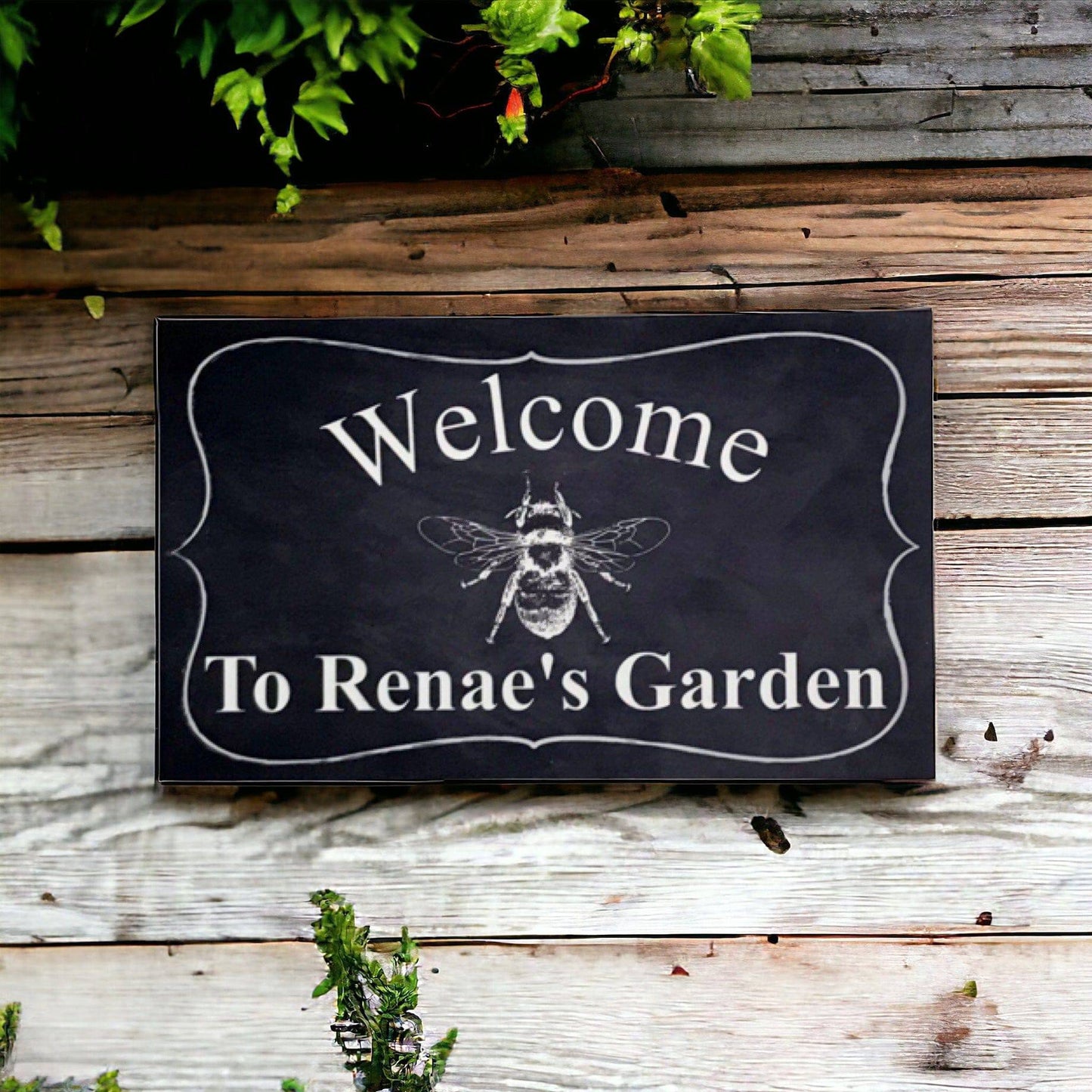 Welcome Personalised Custom Garden Bee Sign - The Renmy Store Homewares & Gifts 