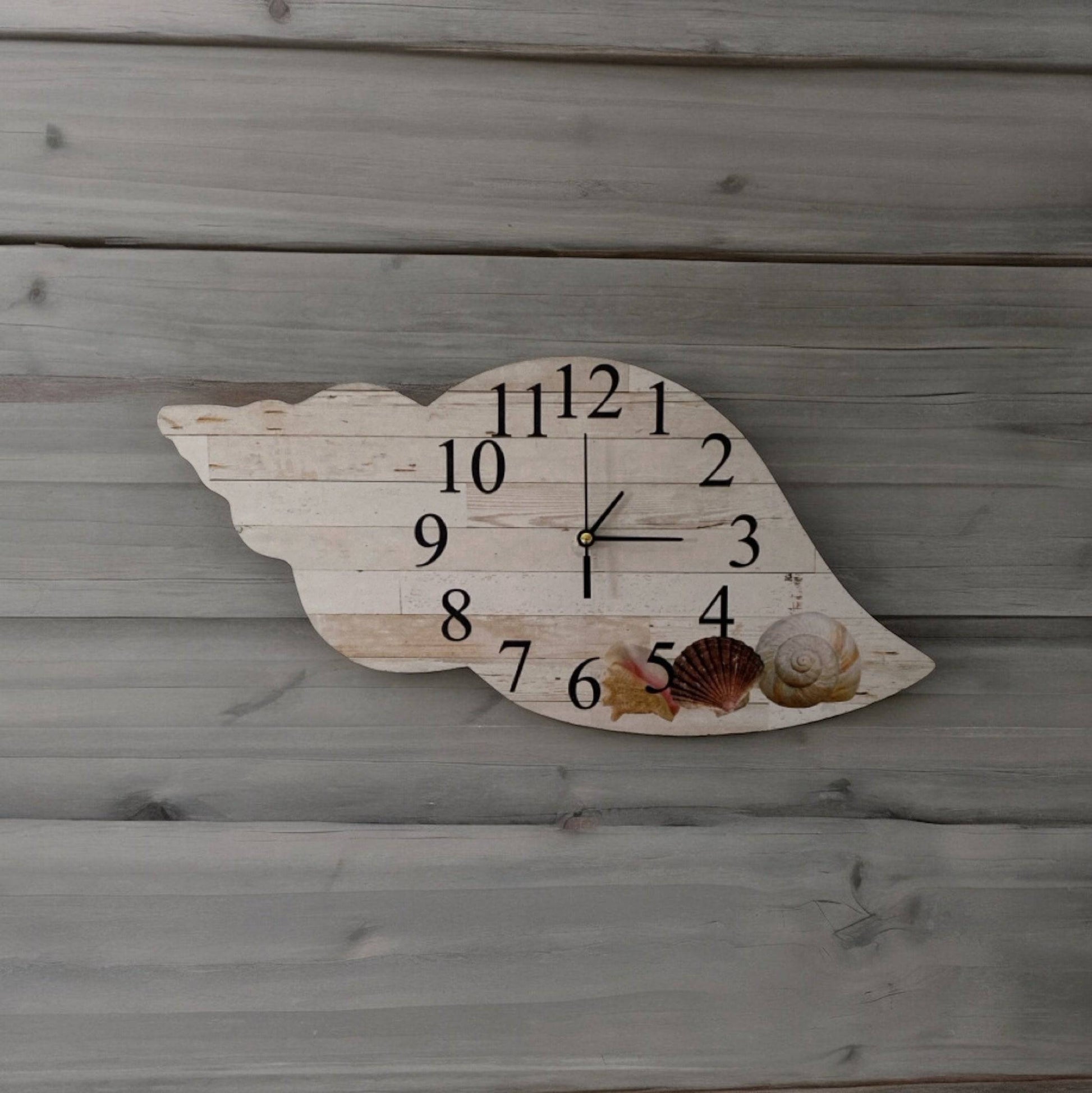 Clock Wall Shell Coastal Beach Aussie Made - The Renmy Store Homewares & Gifts 