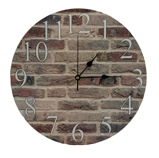 Clock Wall Rustic Brick Aussie Made - The Renmy Store Homewares & Gifts 