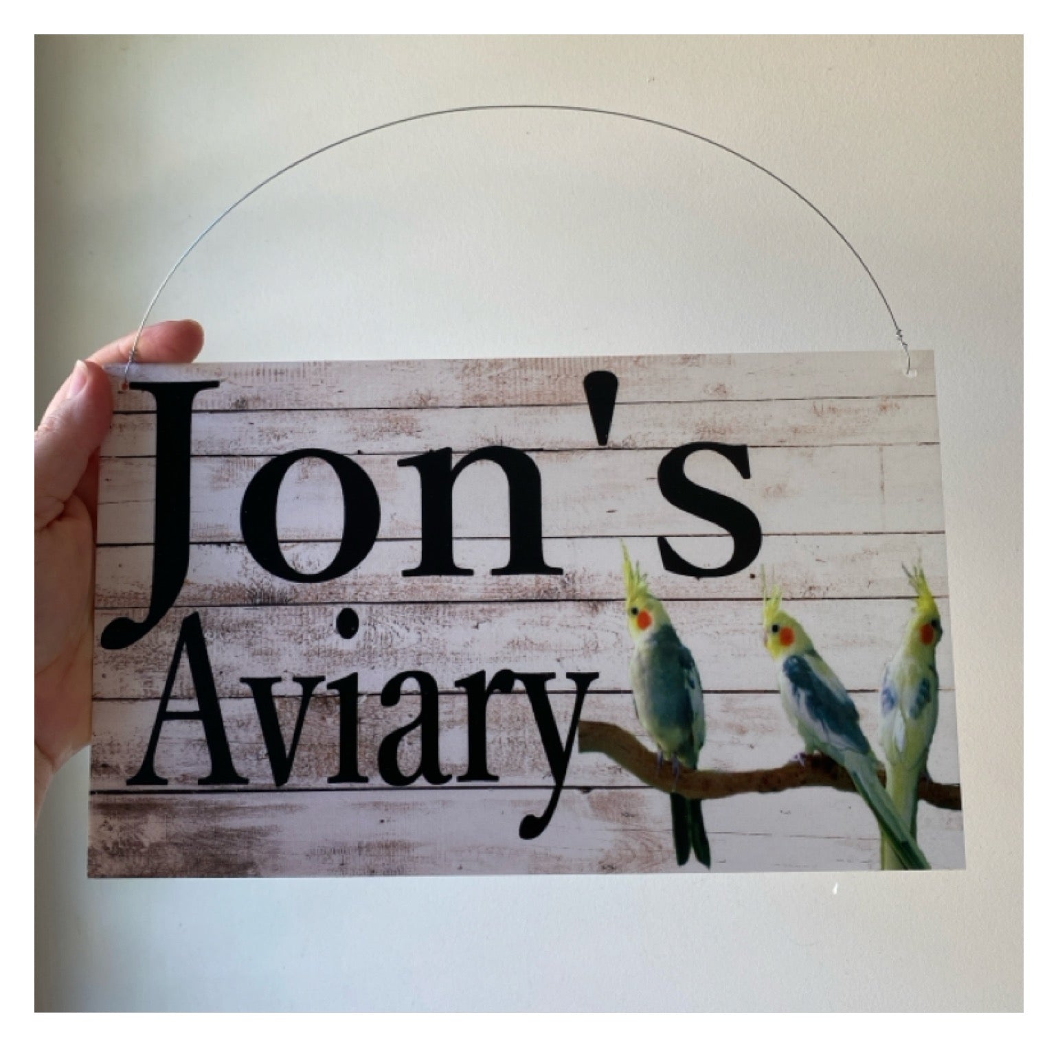 Cockatiel Bird Custom Personalised Sign - The Renmy Store Homewares & Gifts 