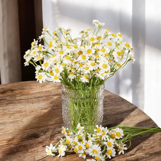Daisy Flower White Yellow Artificial Decoration
