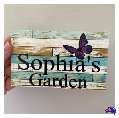 Butterfly Garden Custom Personalised Sign - The Renmy Store Homewares & Gifts 