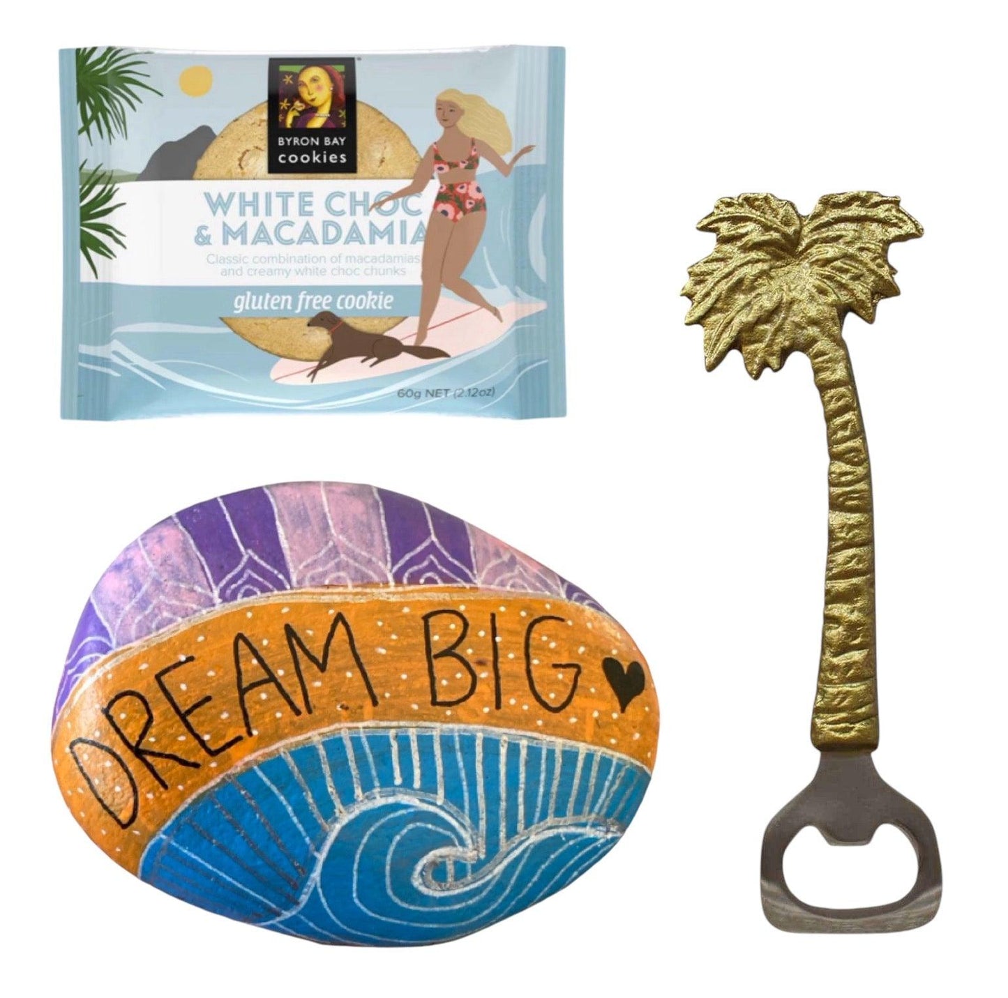 Byron Bay Cookie Bottle Opener Dream Big Rock Gift Pack - The Renmy Store Homewares & Gifts 