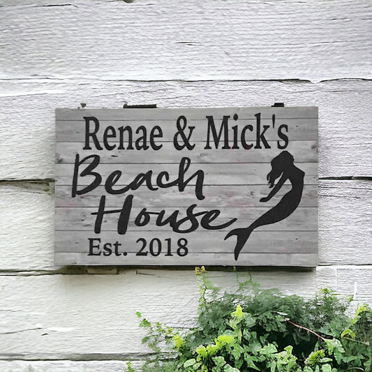 Beach House Custom Mermaid Sign - The Renmy Store Homewares & Gifts 