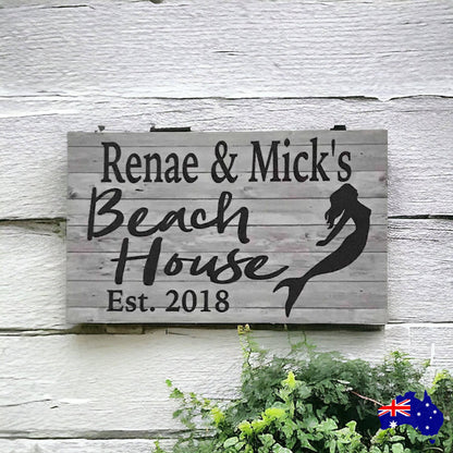 Beach House Custom Mermaid Sign - The Renmy Store Homewares & Gifts 