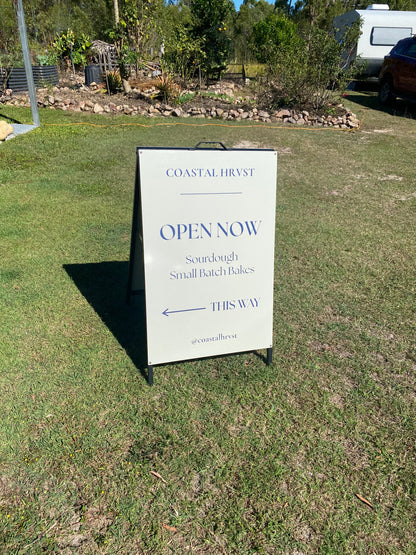 A-Frame Double-Sided Custom Personalised Metal Sign 600x900mm (60x90cm) | Australian Made Business Signage