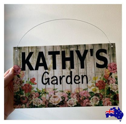 Floral Garden Rose Personalised Custom Sign - The Renmy Store Homewares & Gifts 