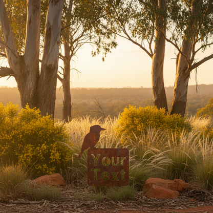 Custom Kookaburra Property Sign - Rusty Metal - Aussie Made