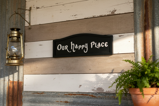 Custom Timber Sign - Personalised Our Happy Place - Australian Made