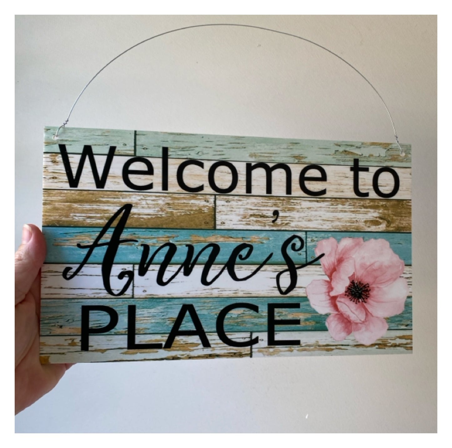 Welcome Place Floral Personalised Custom Sign - The Renmy Store Homewares & Gifts 