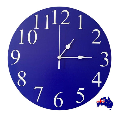 Clock Wall Blue White Aussie Made - The Renmy Store Homewares & Gifts 