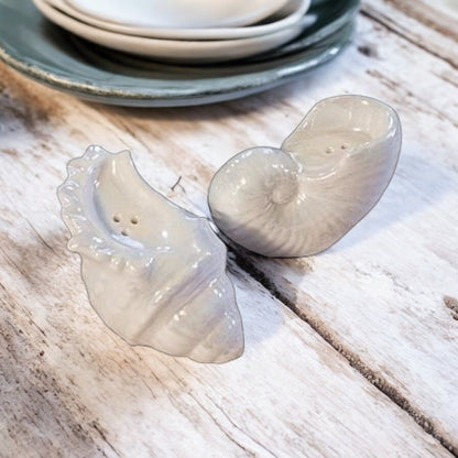 Salt Pepper Shaker Set Shell Coastal Beach