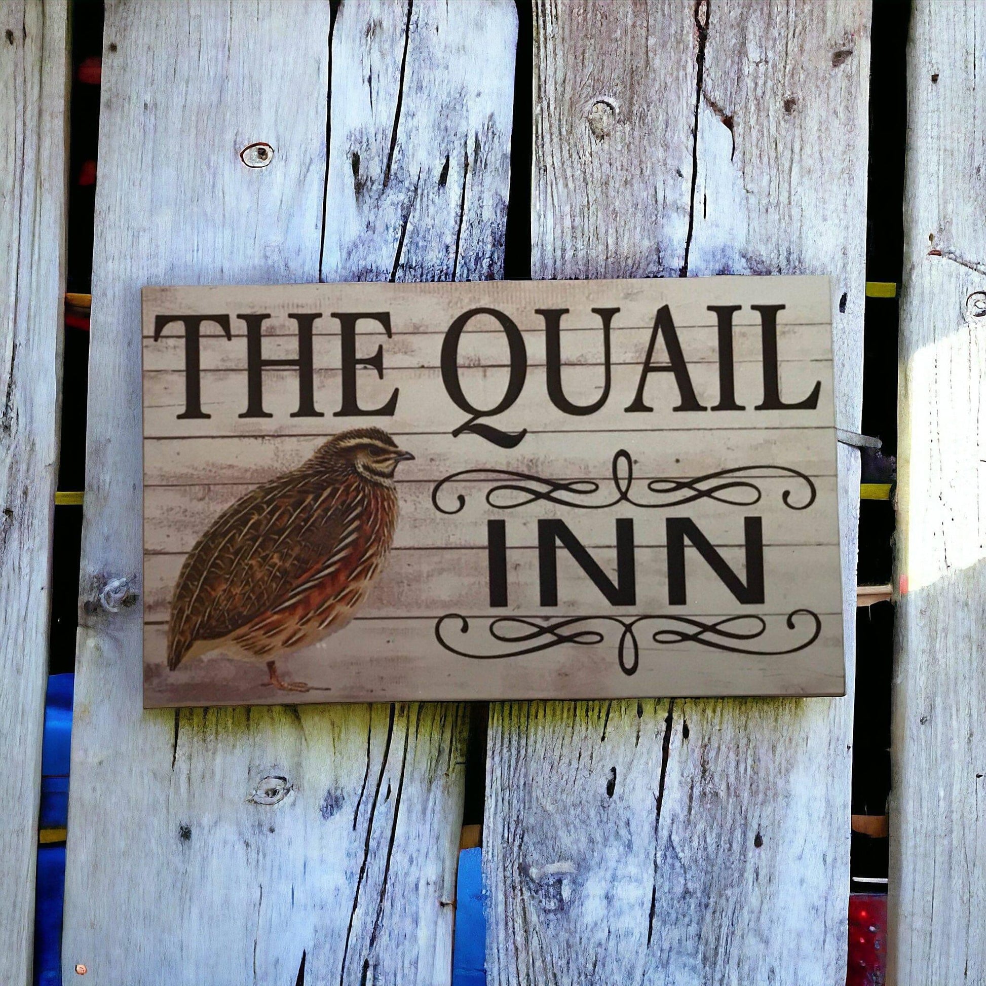 Quail Bird Inn Sign - The Renmy Store Homewares & Gifts 