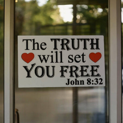 8:32 John Truth Will Set You Free Freedom Sign - The Renmy Store Homewares & Gifts 