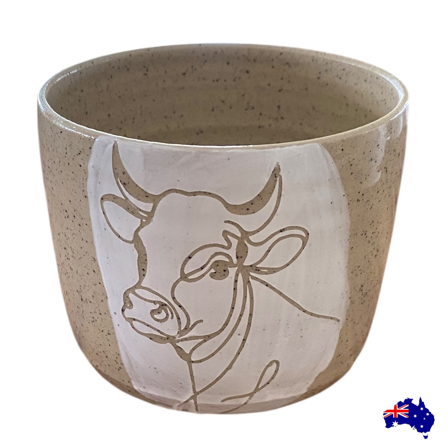 Handmade Cow Ceramic Mug Cup | Aussie Made Wolf and Clay Farmhouse Gift