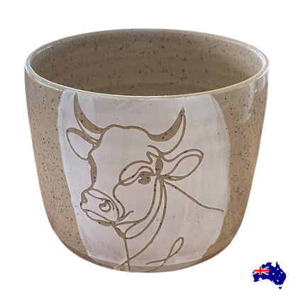 Handmade Cow Ceramic Mug Cup | Aussie Made Wolf and Clay Farmhouse Gift