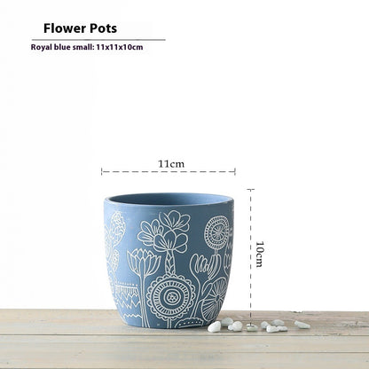 Planter Pot Floral Flowers Ceramic