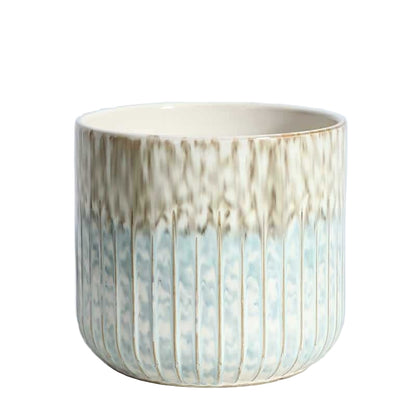 Planter Pot Coastal Blue Grey Aqua Garden Luxury