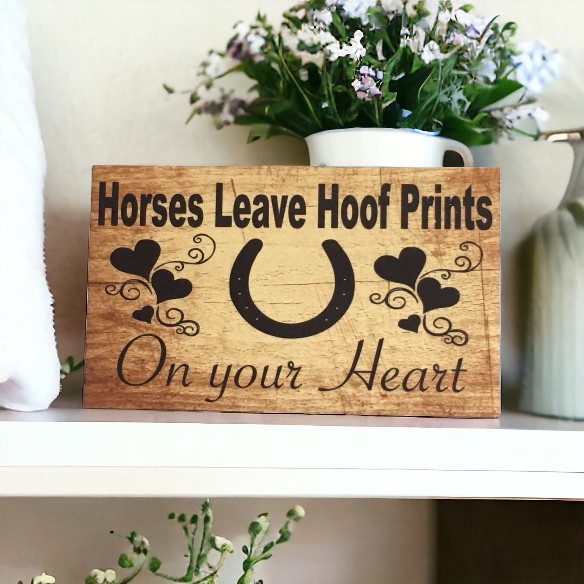 Horses Hoof Prints Heart Horse Sign - The Renmy Store Homewares & Gifts 