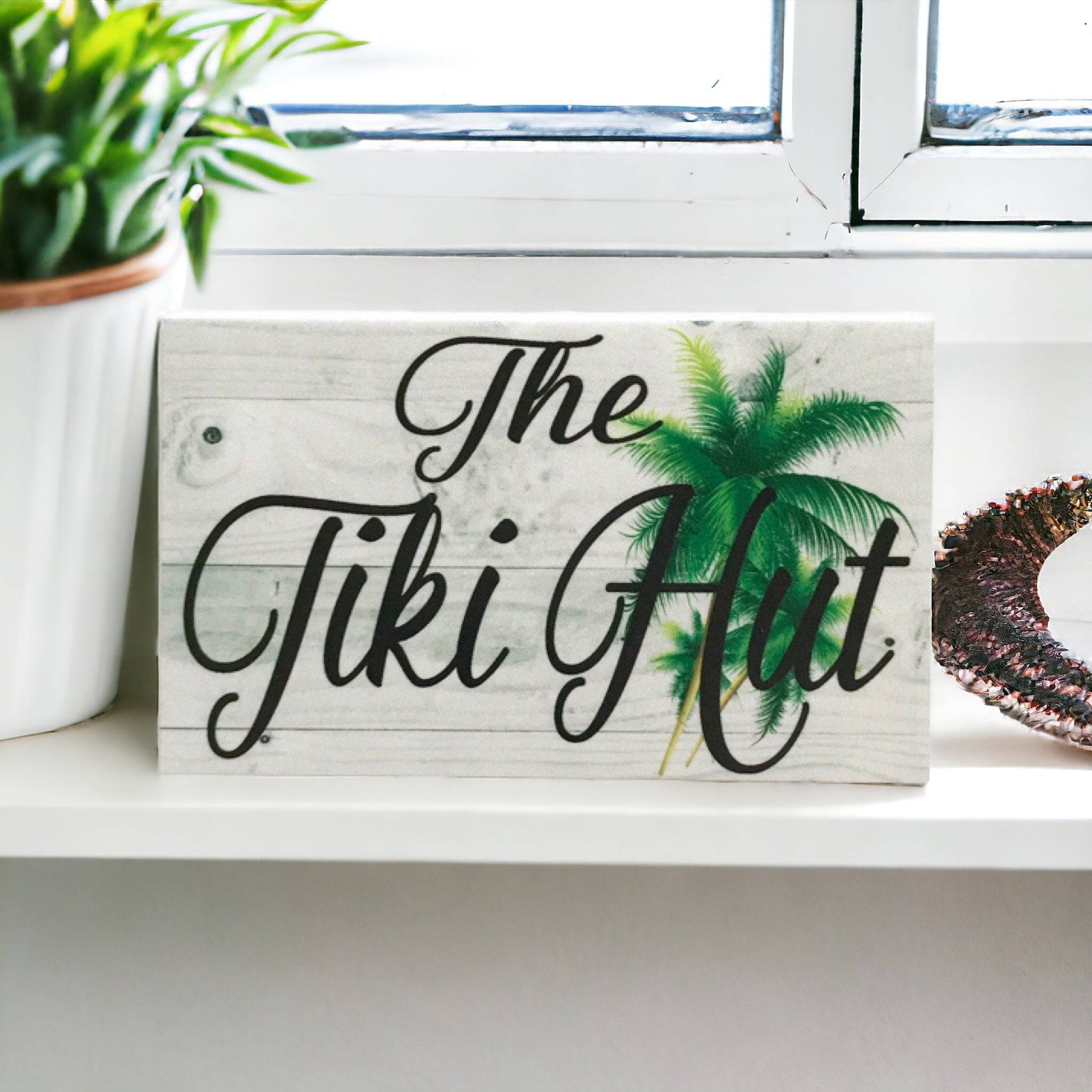 The Tiki Hut with Palm Trees Sign - The Renmy Store Homewares & Gifts 