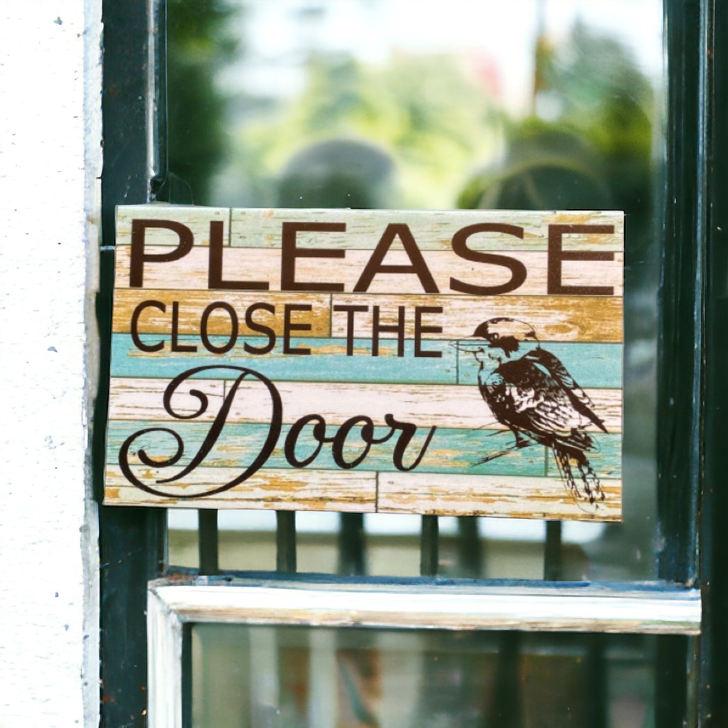 Close The Door with Kookaburra Bird Sign - The Renmy Store Homewares & Gifts 