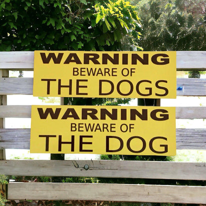 Warning Beware of The Dog or Dogs Sign - The Renmy Store Homewares & Gifts 