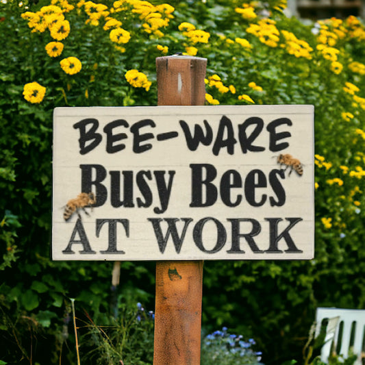 Bee-Ware Busy Bees At Work Sign - The Renmy Store Homewares & Gifts 