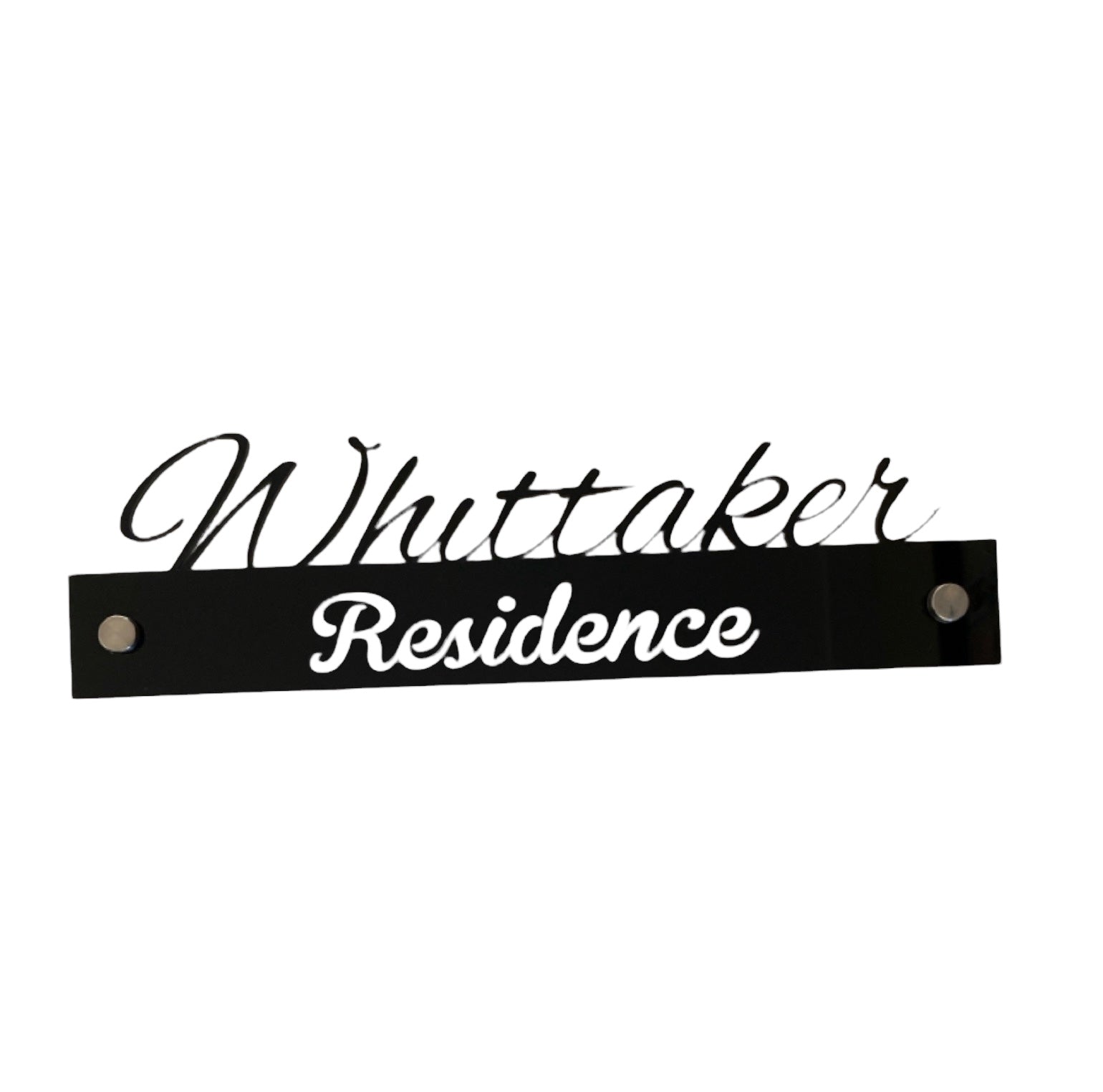 Personalised Residence Family Surname Black House Custom Script Sign - The Renmy Store Homewares & Gifts 