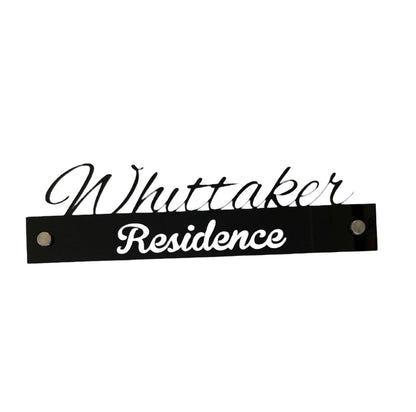 Personalised Residence Family Surname Black House Custom Script Sign - The Renmy Store Homewares & Gifts 