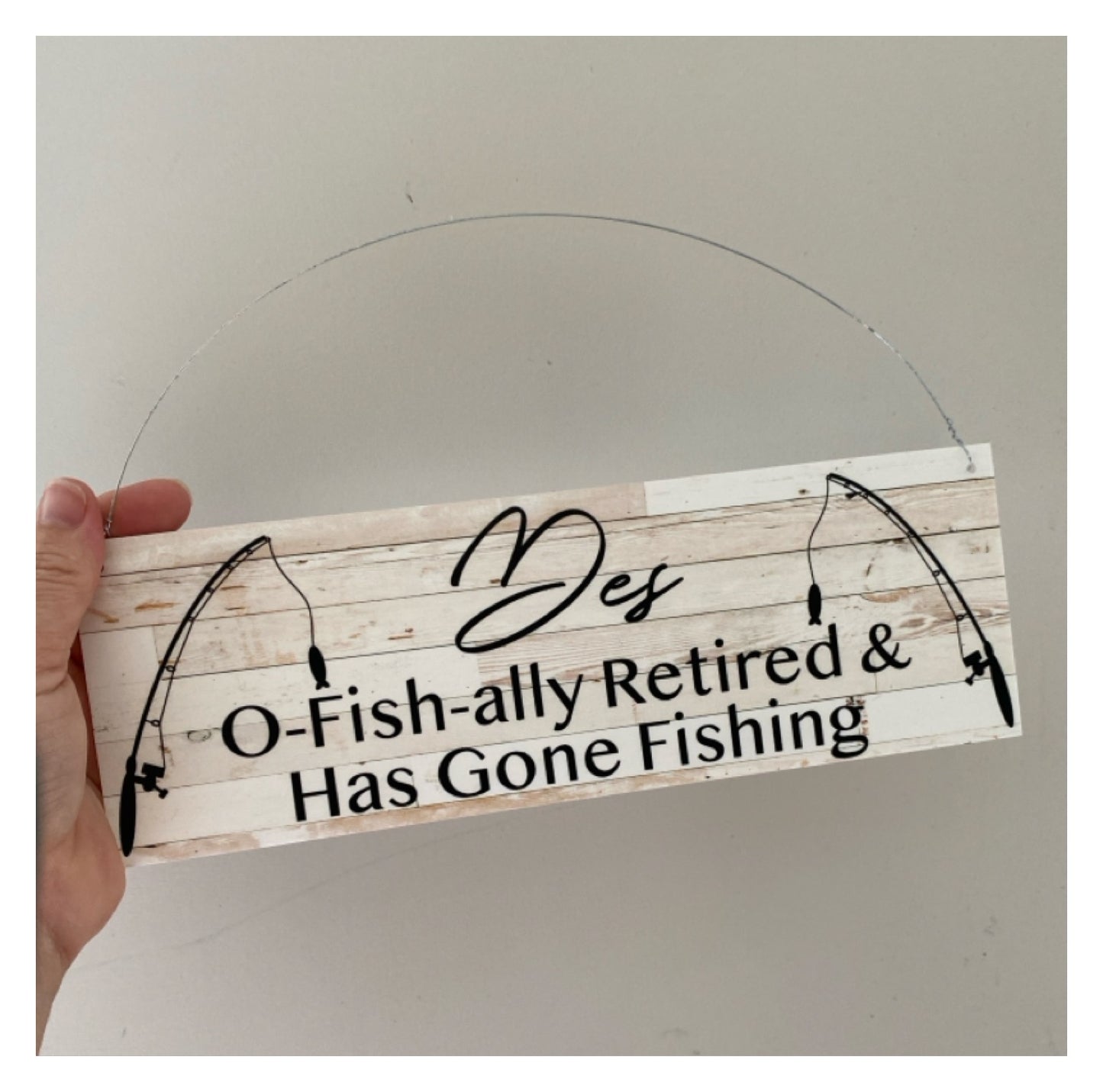 Gone Fishing Rustic Style Custom Sign - The Renmy Store Homewares & Gifts 