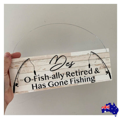 Gone Fishing Rustic Style Custom Sign - The Renmy Store Homewares & Gifts 