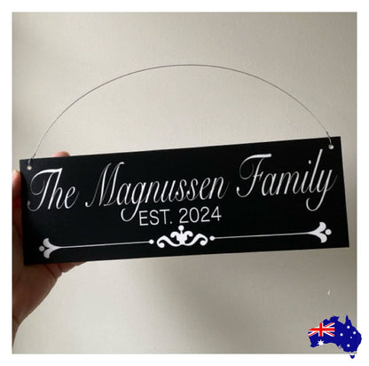 Family Name Custom Personalised Vintage Black Sign - The Renmy Store Homewares & Gifts 