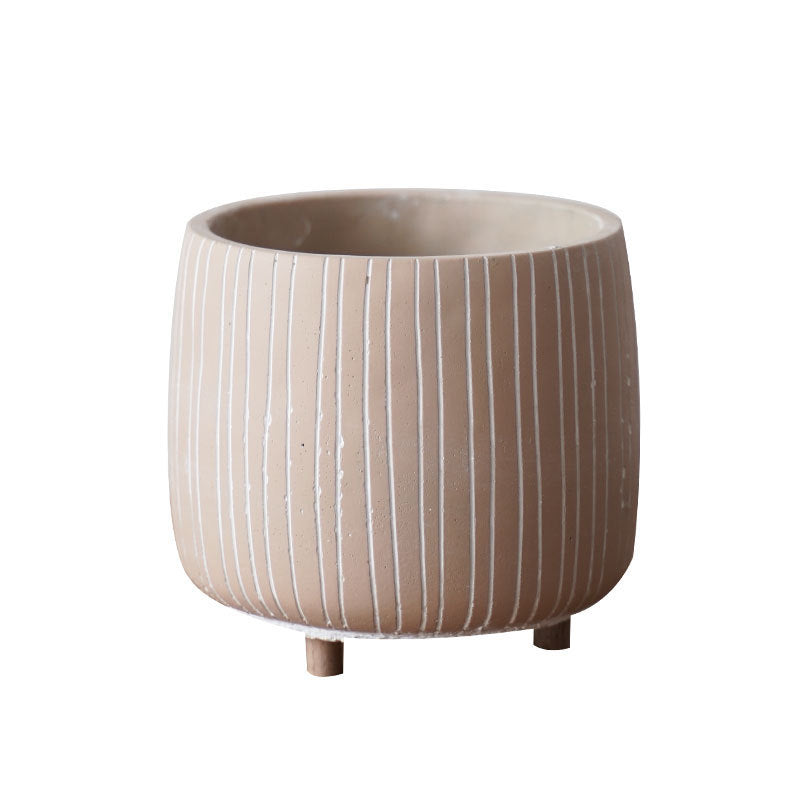 Cement Planter Pot with Legs - Natural Earth Tones 4 Sizes