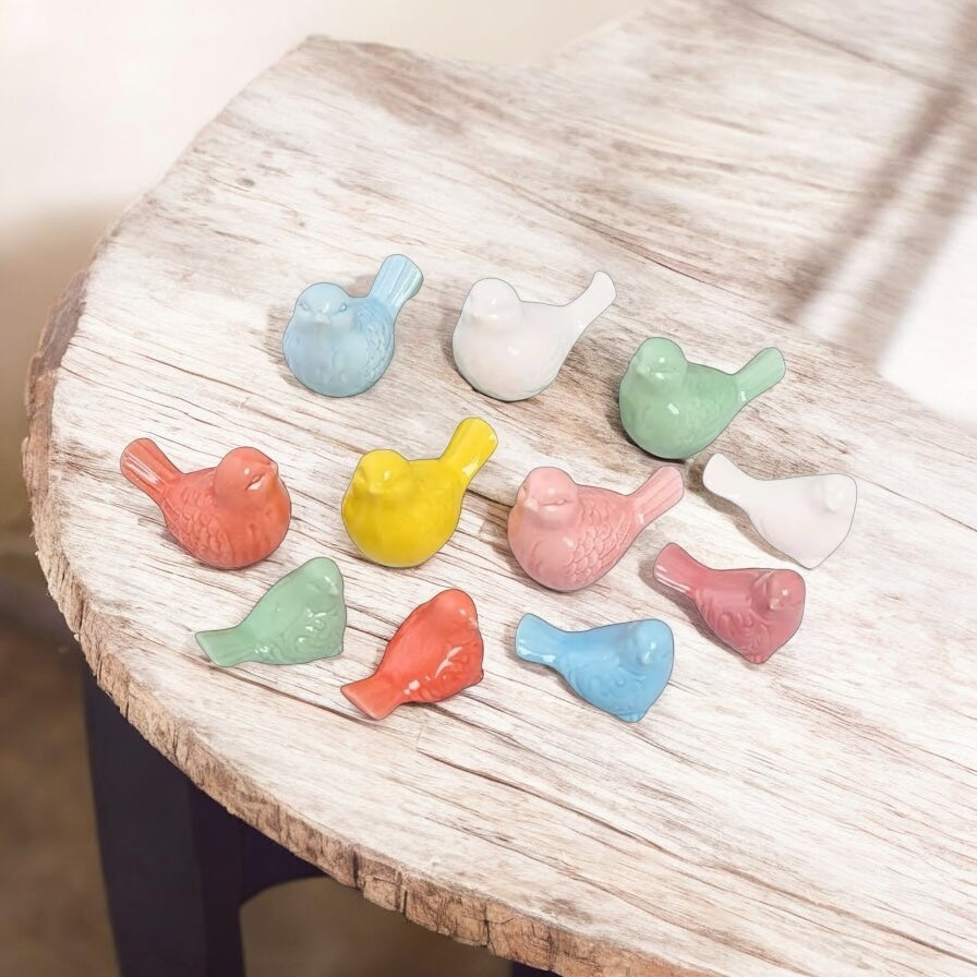 Bird Yellow Pink Blue White Green Ceramic Ornaments