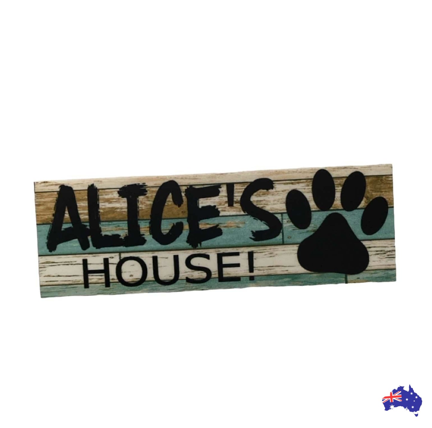 Dog Kennel House Custom Personalised Blue Pets Name Sign - The Renmy Store Homewares & Gifts 