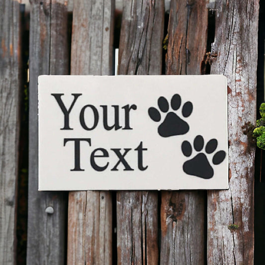 Dog Cat Pet White Custom Sign - The Renmy Store Homewares & Gifts 