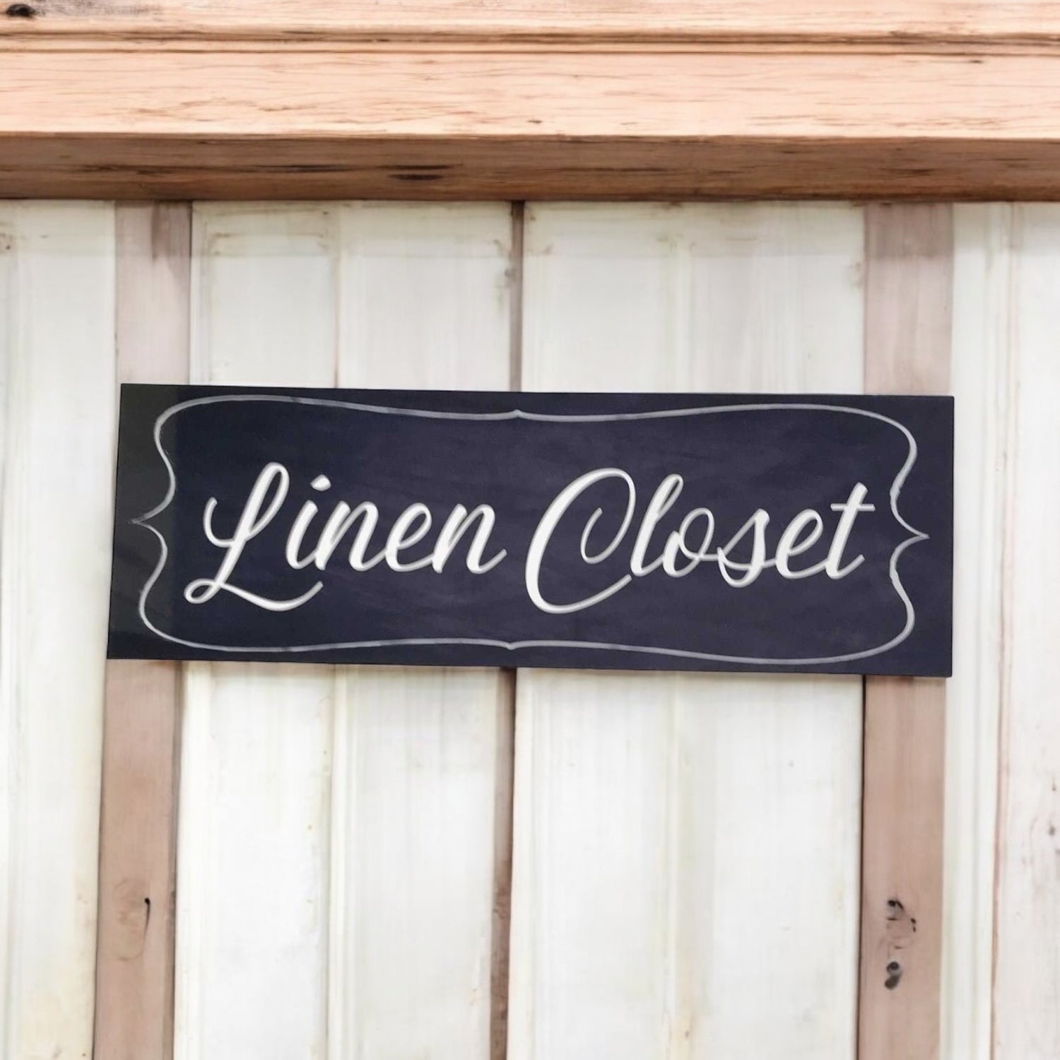 Linen Closet Door Black Sign - The Renmy Store Homewares & Gifts 