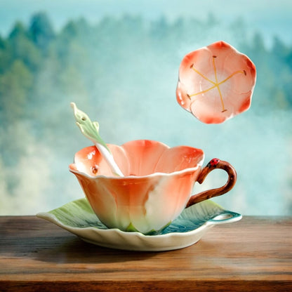 Flower Cup Leaf Saucer Spoon Lady Beetle