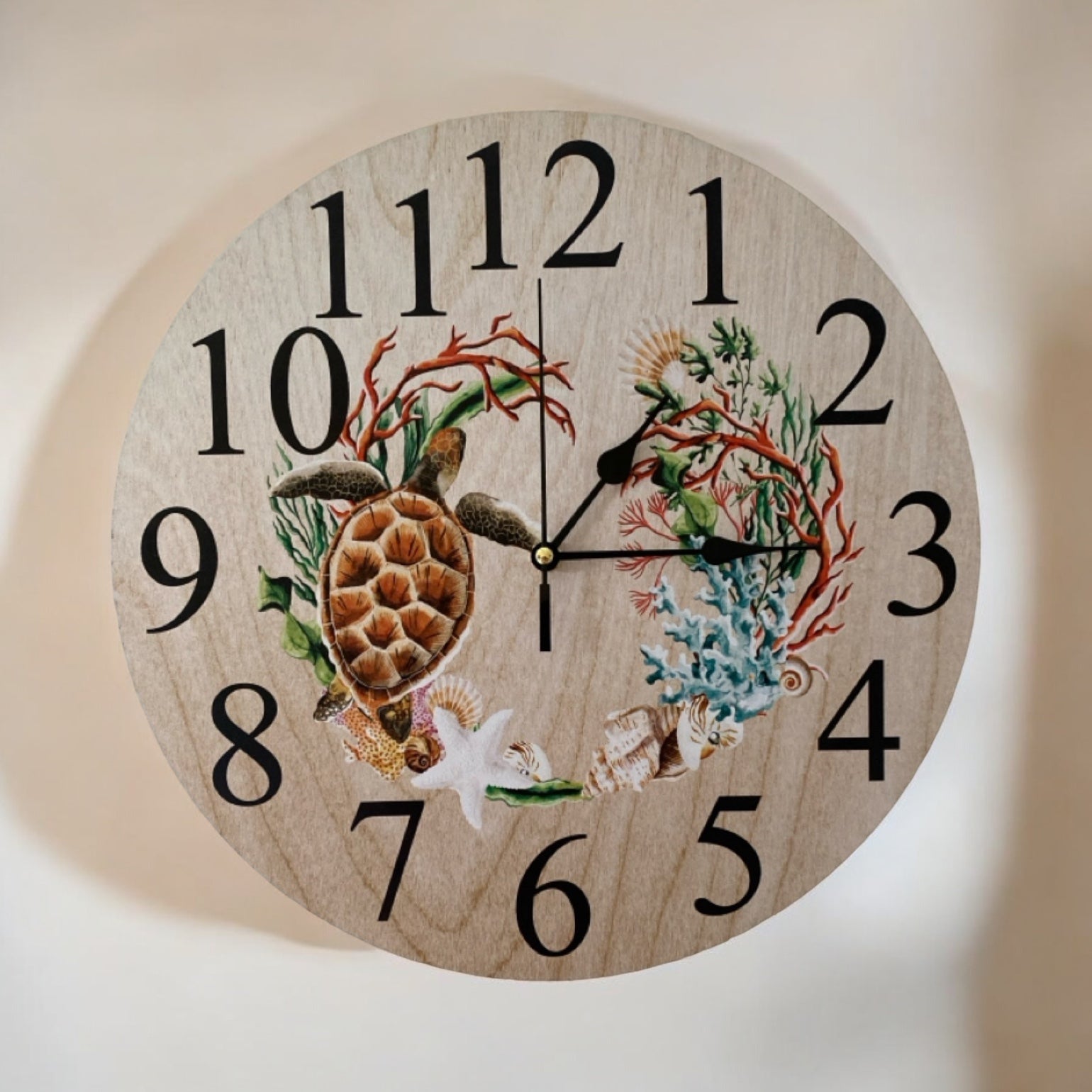 Clock Wall Turtle Ocean Beach Sea House Aussie Made - The Renmy Store Homewares & Gifts 